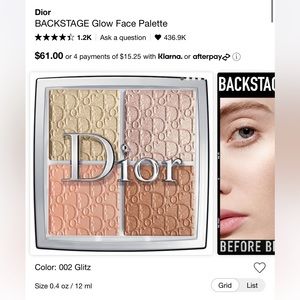 NEW Dior backstage face glow palette